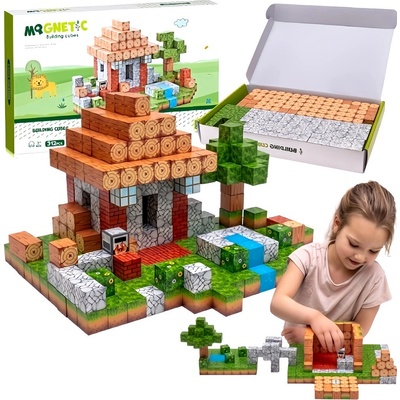 iMex Toys Magnetická stavebnice 312 ks ve stylu minecraft