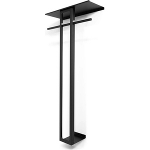 Spinder Design Черна стоманена стенна закачалка с рафт 70 cm Luno Large - Spinder Design (GW010-22)