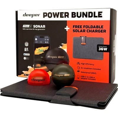 Deeper Power Bundle nahadzovací Sonar Chirp+ 3 a solárna nabíjačka