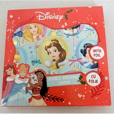 Disney Princess vianočné pohľadnice s obálkami – 8 ks