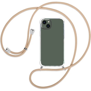 Pouzdro SES Průhledné silikonové ochranné se šňůrkou na krk Apple iPhone 12 mini - zlaté