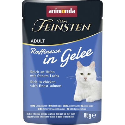 ANIMONDA Vom Feinsten Raffinesse v želé bohatá na kuře s lososem 85 g