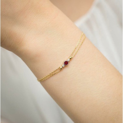 VIPgold Zlatý náramok s diamantami a rubínom BR128Rb