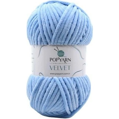 POPYARN Pletací příze Velvet B03 - modrá