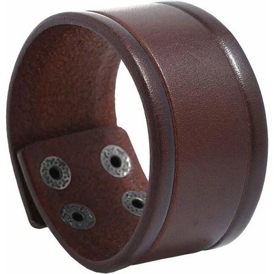 NAKY Široký kožený náramek Buffalo Brown N0459
