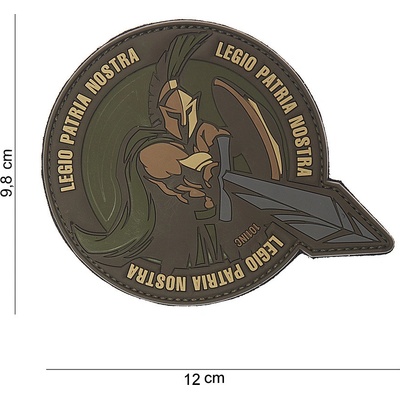 Gumová nášivka 101 Inc znak Legio Patria Nostra - olivová