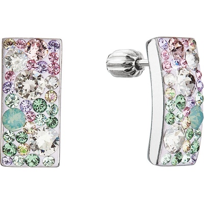 Pavona stříbrné visací se Swarovski krystaly růžovo-zelený obdélník 31303.3 sakura