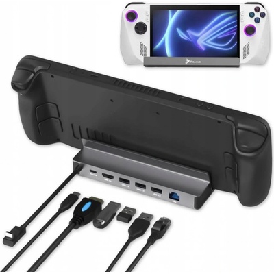 REAGLE Stanice 6 in 1 Steam Deck, Asus Rog Ally USB-C HDMI 4K 60 Hz USB 3.0