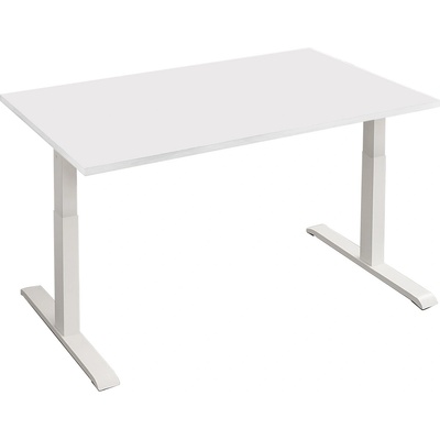 Ерго регулируемо бюро, плот 25 мм цвят бял + крака бял цвят с опция размери
