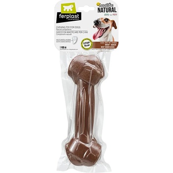 Ferplast GoodBite Natural XL - Лакомство за кучета - кокал за дъвчене от царевично нишесте с телешко , 1 брой- 20.5 см