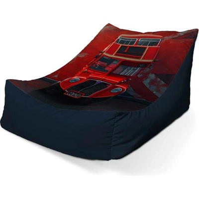 Sablio sedací vak lounge červený patrový autobus Vlajka 80 x 95 x 50 cm