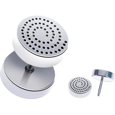 Šperky eshop kulatý fake plug z chirurgické oceli s tečkovanou spirálou PC31.04