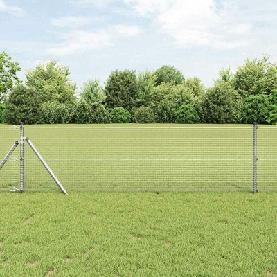 vidaXL Zemní upevnění svařované drátěné ploty 100 x 0,4 m Stříbrná