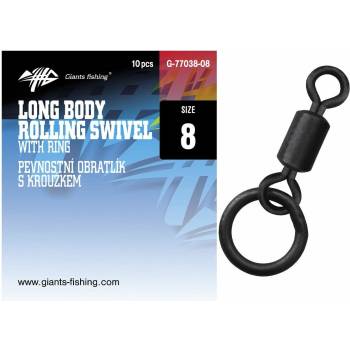 Giants Fishing Pevnostný obratlík s krúžkom Long Body Rolling Swivel with Ring veľ.08 10 ks
