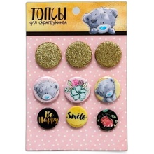 Me To You Scrapbooking tops, cabochons for embellishment "gold"