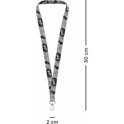 Snúrka na krk BAAGL dlouhý lanyard, šedý