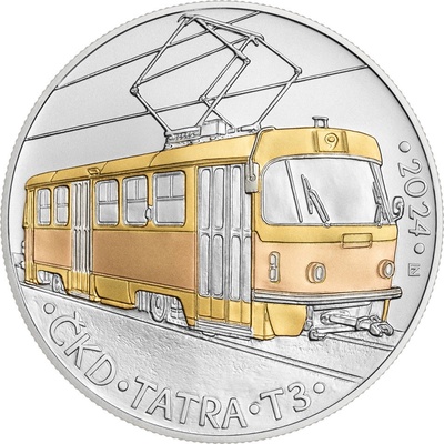 Česká mincovna Stříbrná mince 500 Kč Tramvaj ČKD Tatra T3 2024 Standard 25 g