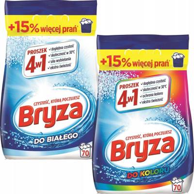 Bryza prací prášek 4v1 na barevné prádlo 2 x 4,55 kg 140 PD