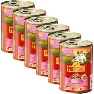 Propesko Dog Konzerva Junior s teľacím a kuracím v želé 6 x 415 g