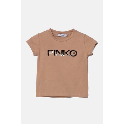 Pinko Up tričko s krátkým rukávem a logem béžové