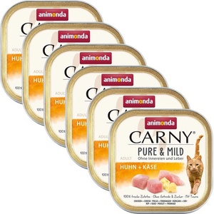 Animonda Carny Pure & Mild Adult - пиле и сирене 6 x 100 г