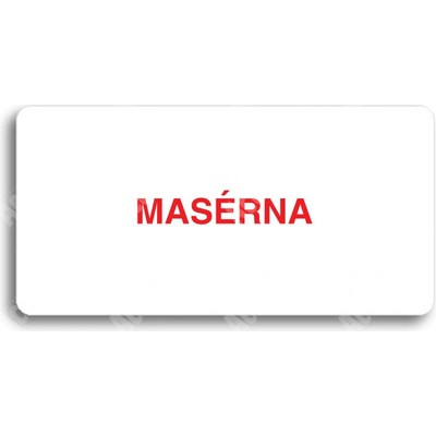ACCEPT Piktogram MASÉRNA - bílá tabulka - barevný tisk bez rámečku
