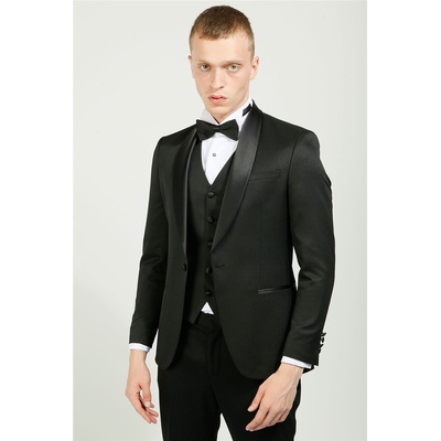 Centone Мъжки смокинг костюм с шал яка - Черен #357576 (357576_Черно)