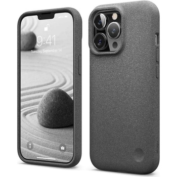 elago Pebble Case - удароустойчив силиконов (TPU) калъф за iPhone 13 Pro (тъмносив)