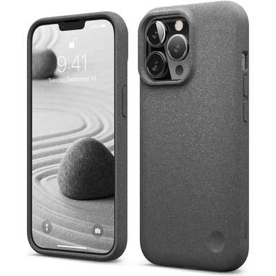 elago Pebble Case - удароустойчив силиконов (TPU) калъф за iPhone 13 Pro (тъмносив)
