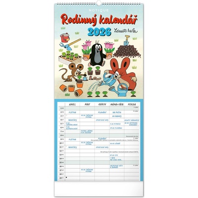 nástěnný Rodinný plánovací Krteček 21 x 42 cm 2026 – Zboží Mobilmania