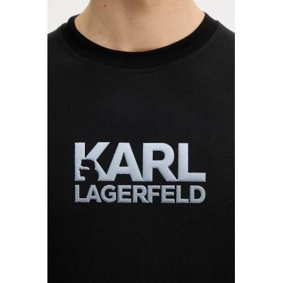 Karl Lagerfeld Памучна тениска Karl Lagerfeld в черно с апликация 552241.755064 (552241.755064)