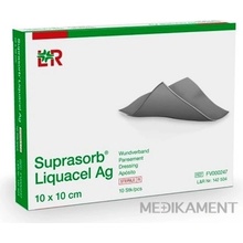 SUPRASORB Liquacel Ag Krytie na rany s antimikrobiálnym striebrom 10 x 10 cm 10 ks