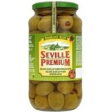 Seville Premium Olivy zelené královské s paprikou 935g