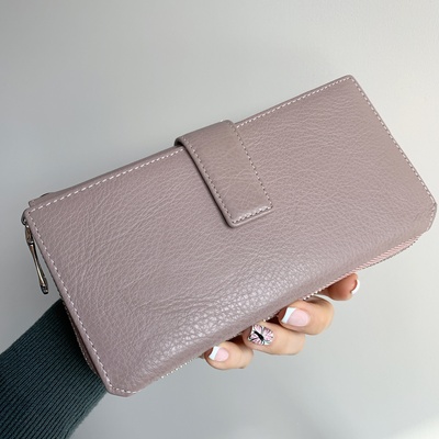 Естествена кожа портмоне Розово Модел 228