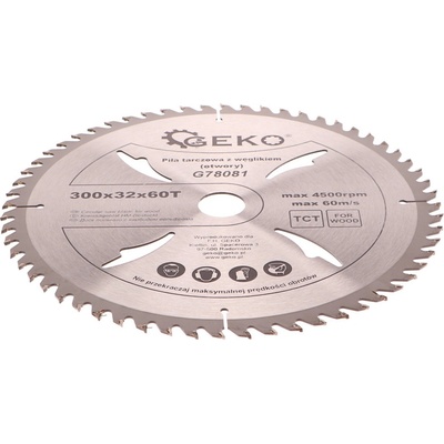 GEKO Kotouč pilový vidiový s otvory, 300x32x60T