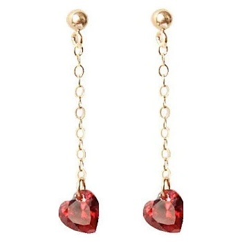 DELIS Дълги сребърни обеци 925, jw920, модел сърце, златно покритие (jw920)