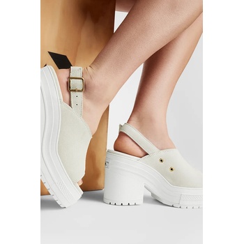 Converse Велурени сандали Converse Chuck 70 De Luxe Heel Mule в бяло с дебел ток A15070C (A15070C)