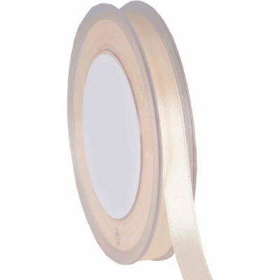 Oboustranná saténová stuha 10mm x 25m slonová kost