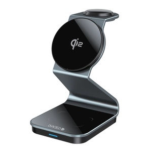 Dviced 3-in-1 Magnetic Qi2 wireless charger stand w cable, wall charger - Tarnish gray (DV230009) - istyle
