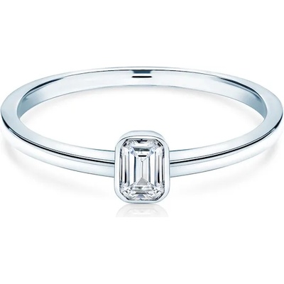 SAVICKI Годежен пръстен Pure: бяло злато, диамант с шлифовка