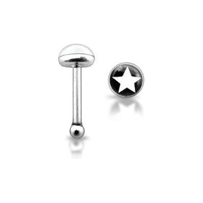 Šperky4U stříbrný piercing do nosu bílá hvězda N01108