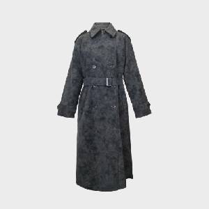 Biba Дамско яке Biba Womens Suede Long Sleeve Calf Length Faux Leather Jacket - Black
