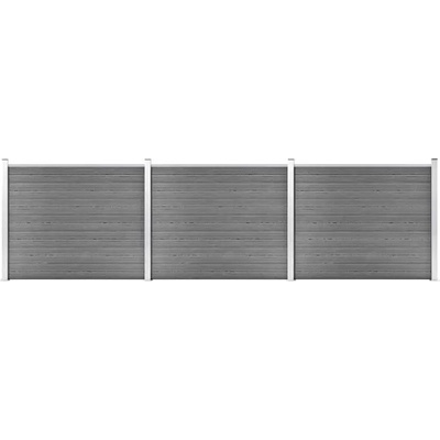 vidaXL Set plotového dílce WPC 526 x 146 cm šedý