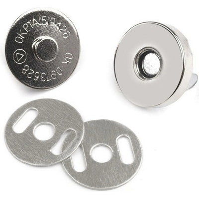 Pro Háčkování Magnetické zapínání kulaté 18 mm, nikl – Zboží Mobilmania