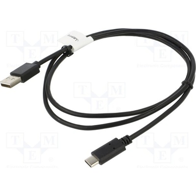 Lanberg CA-USBO-20CU-0010-BK USB 2.0, USB A vidlice, USB C vidlice, zlacený, 1m, černý