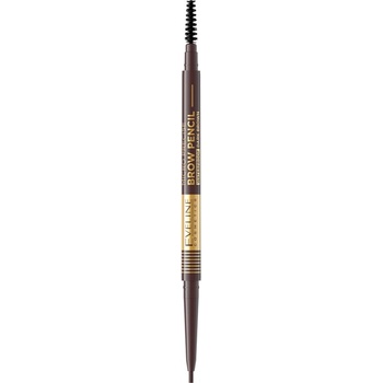 Eveline Cosmetics Micro Precise водоустойчив молив за вежди с четка 2 в 1 цвят 03 Dark Brown 4 гр