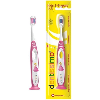 Dentissimo zubní kartáček Kids Brush Soft 2-6 let růžový