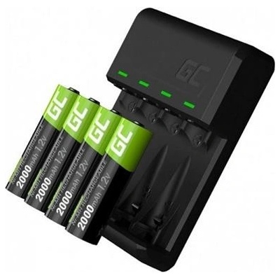 Green Cell Sada nabíječky VitalCharger a 4x dobíjecí baterie AA 2000mAh Ni-MH