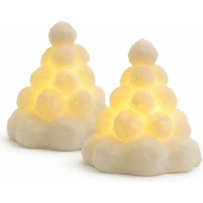 SIRIUS LED svíčky z pravého vosku na baterie sněhové koule, 8 × 10 cm bílá, sada 2 ks, CR2032
