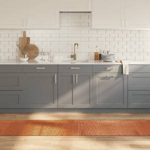 vidaXL Килим, правоъгълен, кафяв, 60x1000 см, бамбук (376860)